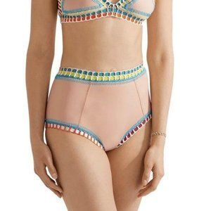 KIINI Luna crochet-trimmed high-rise bikini briefs